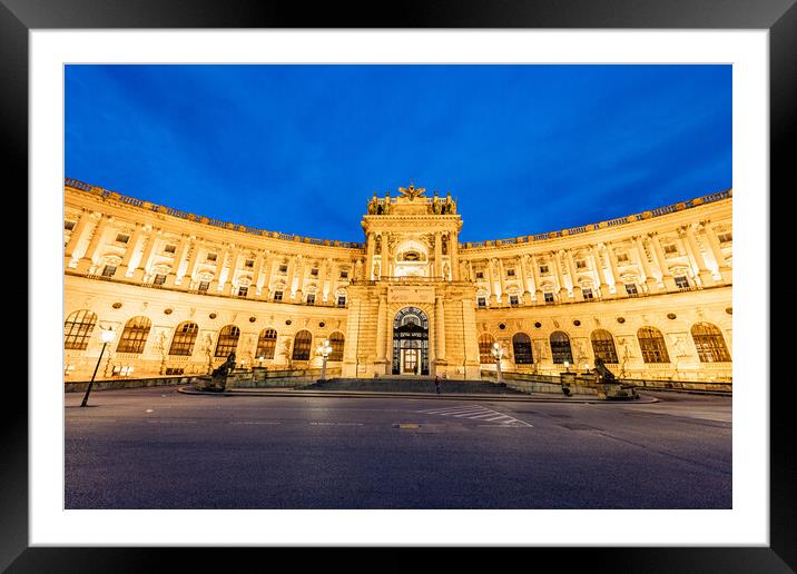 The Vienna Hofburg palace - most famous landmark in the city - VIENNA, AUSTRIA, EUROPE - AUGUST 1, 2021 Framed Mounted Print by Erik Lattwein