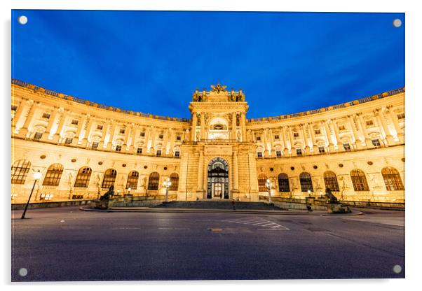 The Vienna Hofburg palace - most famous landmark in the city - VIENNA, AUSTRIA, EUROPE - AUGUST 1, 2021 Acrylic by Erik Lattwein