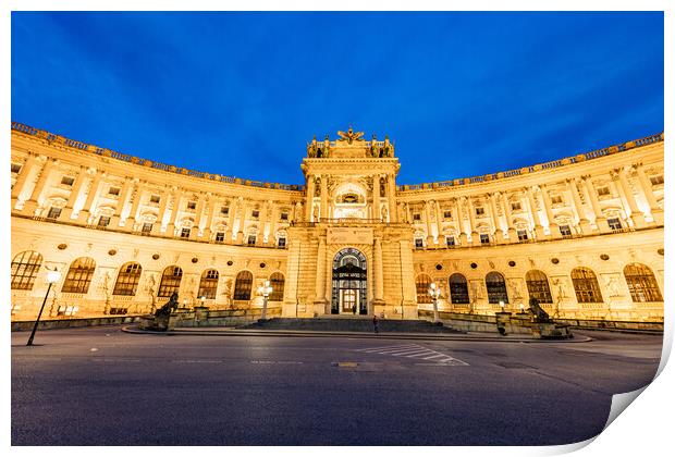 The Vienna Hofburg palace - most famous landmark in the city - VIENNA, AUSTRIA, EUROPE - AUGUST 1, 2021 Print by Erik Lattwein