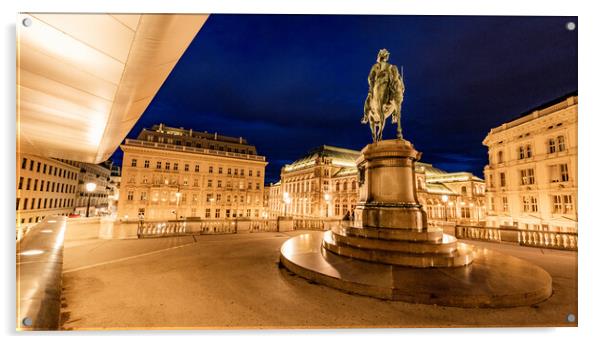Albertina Museum in the city of Vienna - VIENNA, AUSTRIA, EUROPE - AUGUST 1, 2021 Acrylic by Erik Lattwein