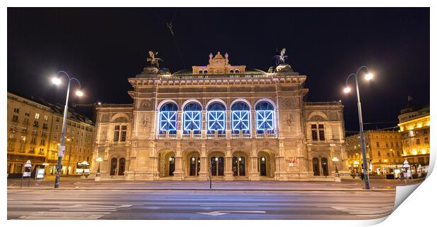 Vienna State Opera building in the city center - VIENNA, AUSTRIA, EUROPE - AUGUST 1, 2021 Print by Erik Lattwein