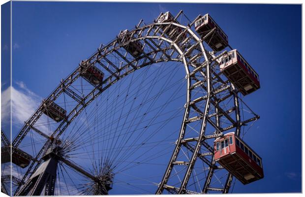 Vienna Ferris Wheel at Prater Entertainment Park - VIENNA, AUSTRIA, EUROPE - AUGUST 1, 2021 Canvas Print by Erik Lattwein