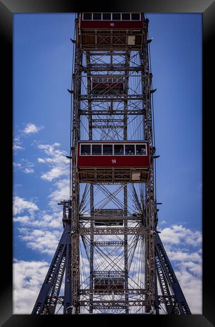 Vienna Ferris Wheel at Prater Entertainment Park - VIENNA, AUSTRIA, EUROPE - AUGUST 1, 2021 Framed Print by Erik Lattwein
