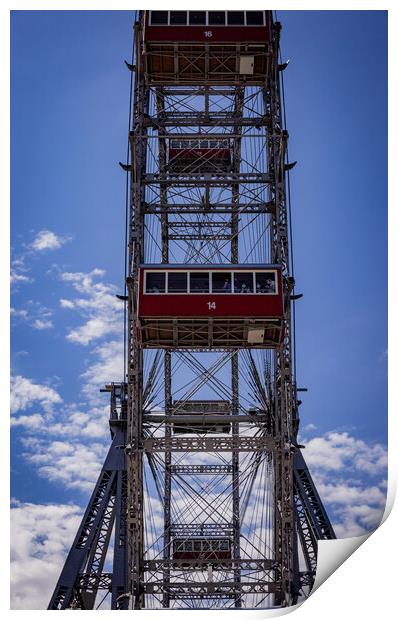 Vienna Ferris Wheel at Prater Entertainment Park - VIENNA, AUSTRIA, EUROPE - AUGUST 1, 2021 Print by Erik Lattwein