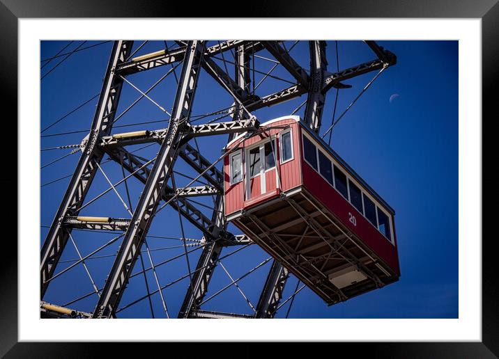 The historic Giant Wheel of Vienna at Prater Entertainment Park Framed Mounted Print by Erik Lattwein