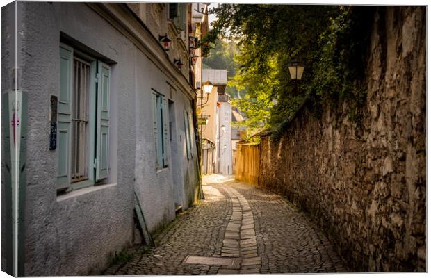 Small lanes in the old town of Salzburg Canvas Print by Erik Lattwein