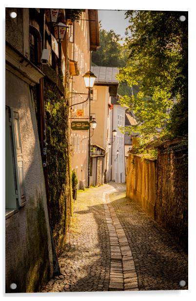 Small lanes in the old town of Salzburg - SALZBURG, AUSTRIA, EUROPE - AUGUST 3, 2021 Acrylic by Erik Lattwein