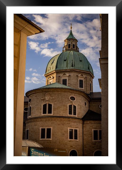 Salzburg Cathedral in the old town - SALZBURG, AUSTRIA, EUROPE - AUGUST 3, 2021 Framed Mounted Print by Erik Lattwein