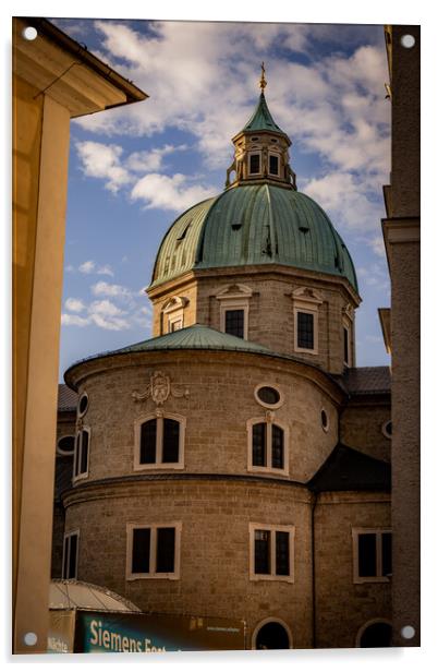 Salzburg Cathedral in the old town - SALZBURG, AUSTRIA, EUROPE - AUGUST 3, 2021 Acrylic by Erik Lattwein