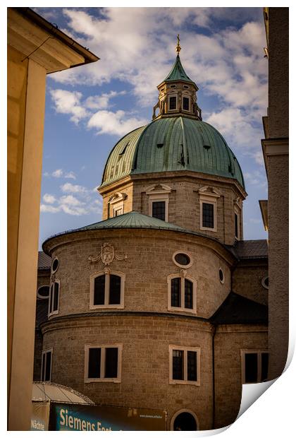 Salzburg Cathedral in the old town - SALZBURG, AUSTRIA, EUROPE - AUGUST 3, 2021 Print by Erik Lattwein