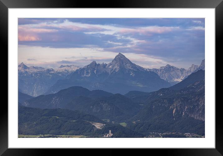 Amazing panoramic view over the high mountains of the Austrian Alps Framed Mounted Print by Erik Lattwein