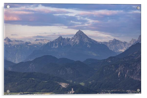 Amazing panoramic view over the high mountains of the Austrian Alps Acrylic by Erik Lattwein