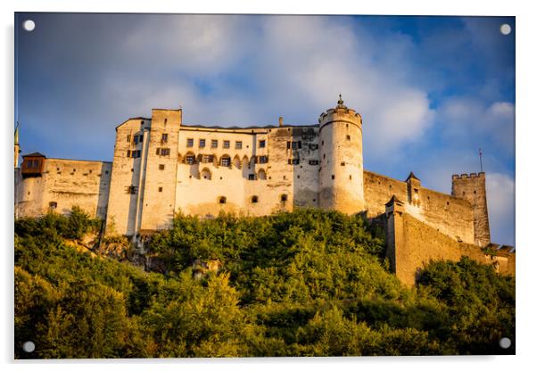 The fortress of Salzburg Austria called Hohensalzburg Acrylic by Erik Lattwein