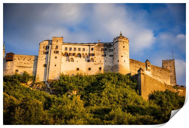 The fortress of Salzburg Austria called Hohensalzburg Print by Erik Lattwein