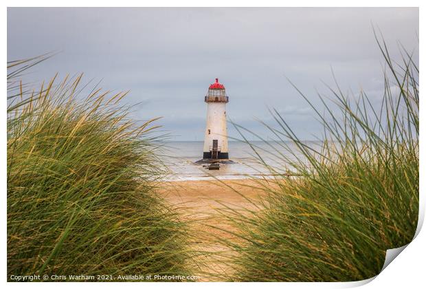 Talacre lighthouse Wales Print by Chris Warham