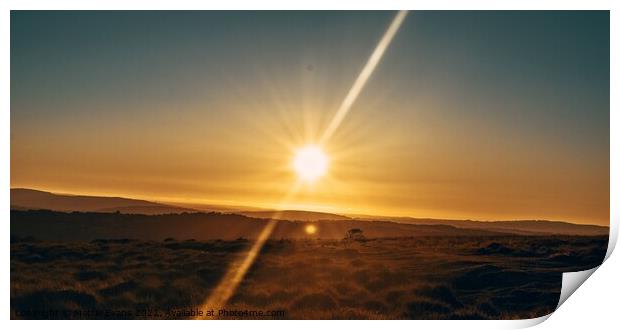 Dartmoor Sunset Print by Mattie Evans
