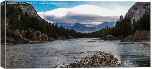 Serenity of Bow River Canvas Print by Ron Ella