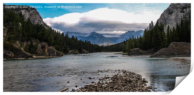 Serenity of Bow River Print by Ron Ella