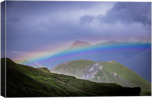 Rainbow over Grossglockner High Alpine Road in Austria Canvas Print by Erik Lattwein