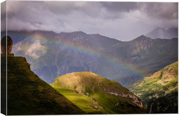 Rainbow over the Grossglockner High Alpine Road in Austria Canvas Print by Erik Lattwein