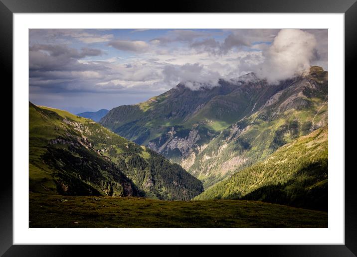 Wonderful wide angle view over Grossglockner High Alpine Road in Austria Framed Mounted Print by Erik Lattwein