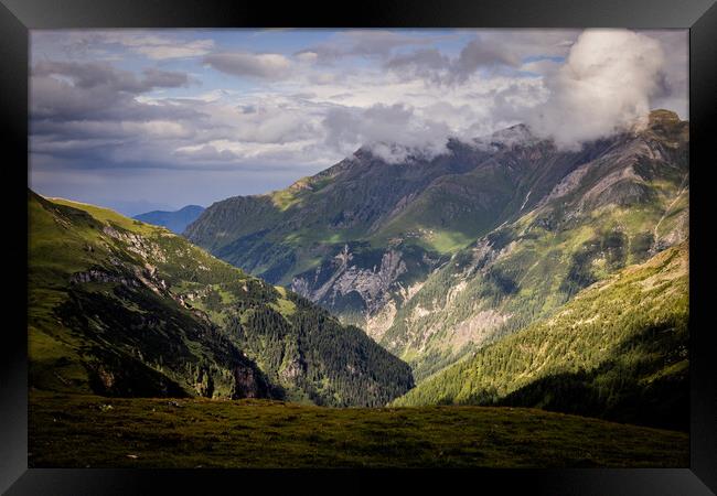 Wonderful wide angle view over Grossglockner High Alpine Road in Austria Framed Print by Erik Lattwein
