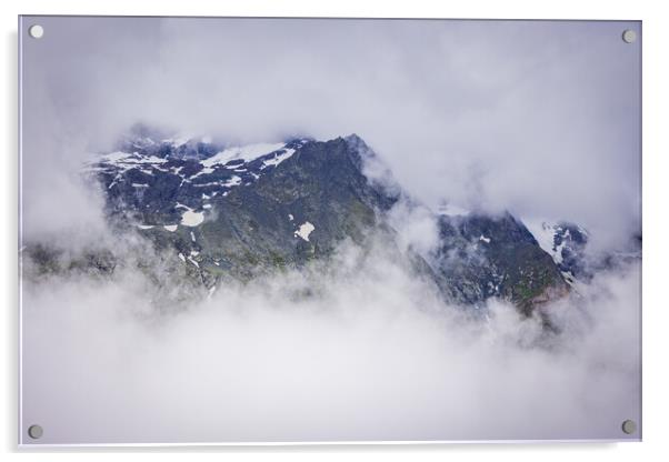 Clouds at Grossglockner Mountain Road in Austria Acrylic by Erik Lattwein