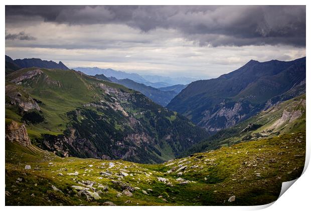 Amazing landscape around Grossglockner High Alpine Road in Austria Print by Erik Lattwein