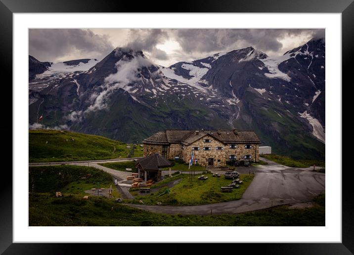 View from Grossglockner High Alpine Road in Austria over the mountains Framed Mounted Print by Erik Lattwein