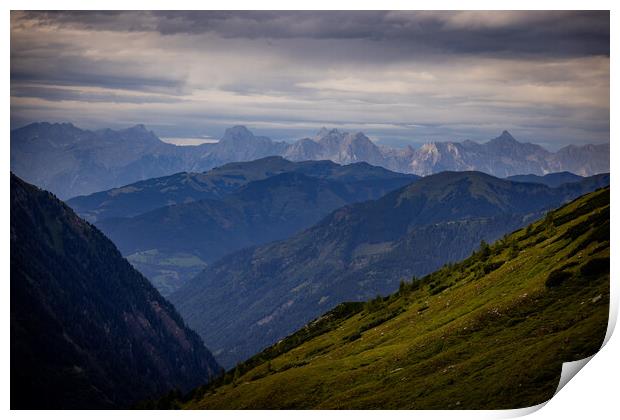 View from Grossglockner High Alpine Road in Austria Print by Erik Lattwein