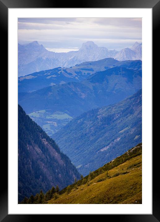 View from Grossglockner High Alpine Road in Austria Framed Mounted Print by Erik Lattwein