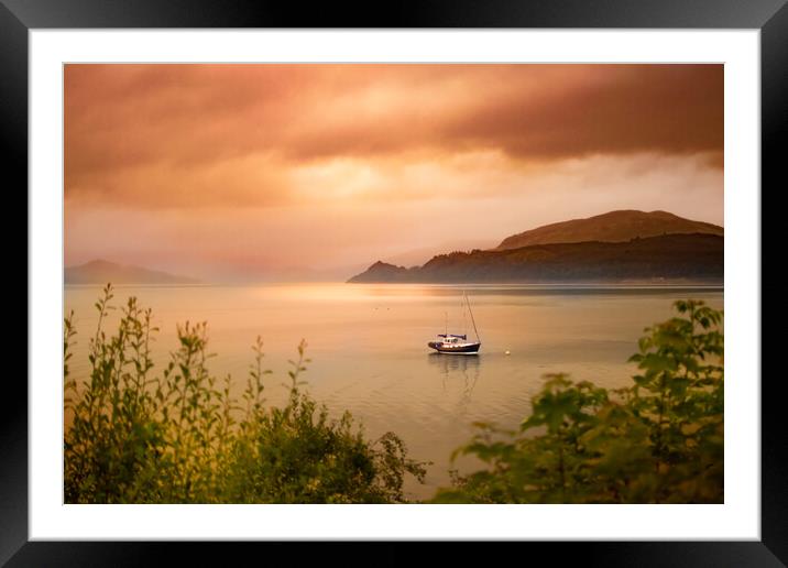 Sunset on a western sea loch Framed Mounted Print by Steve Taylor