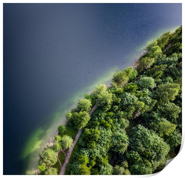 Lake Altaussee in Austria - aerial view Print by Erik Lattwein