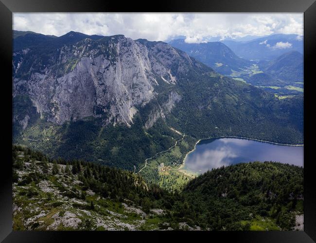 Lake Altaussee in Austria - aerial view Framed Print by Erik Lattwein