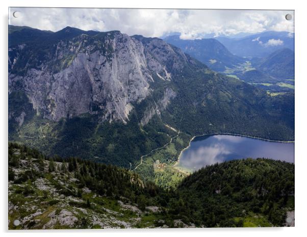 Lake Altaussee in Austria - aerial view Acrylic by Erik Lattwein