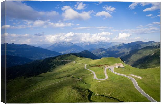 Famous Timmelsjoch High Alpine Road in the Austrian Alps also called Passo Rombo Canvas Print by Erik Lattwein