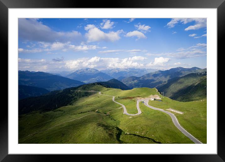 Famous Timmelsjoch High Alpine Road in the Austrian Alps also called Passo Rombo Framed Mounted Print by Erik Lattwein