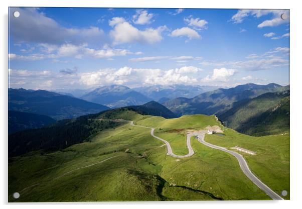 Famous Timmelsjoch High Alpine Road in the Austrian Alps also called Passo Rombo Acrylic by Erik Lattwein