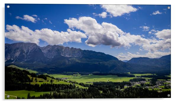 Amazing scenery and typical landscape in Austria - the Austrian Alps Acrylic by Erik Lattwein
