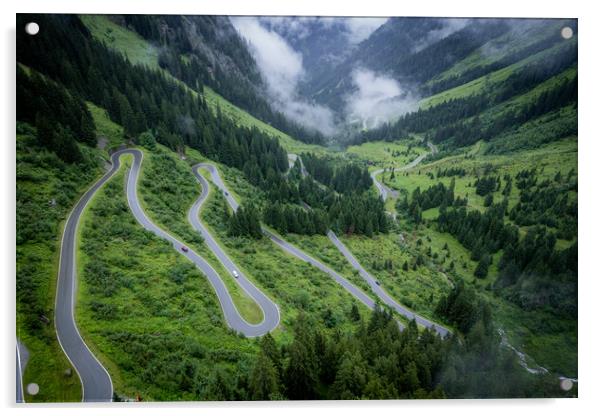 Silvretta Pass at Montafon Austria Acrylic by Erik Lattwein