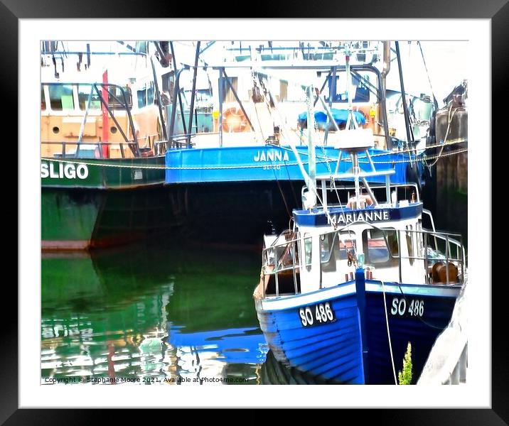Fishing boats in Sligo, Donegal - Ireland Framed Mounted Print by Stephanie Moore