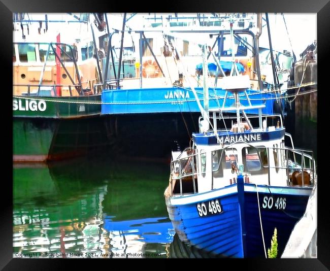 Fishing boats in Sligo, Donegal - Ireland Framed Print by Stephanie Moore