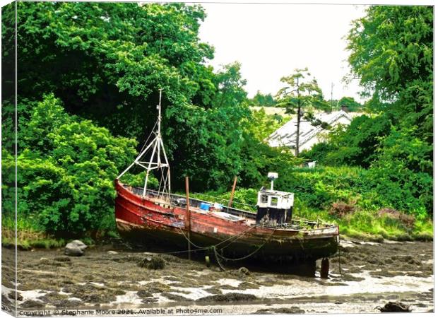 Abandoned red boat Canvas Print by Stephanie Moore