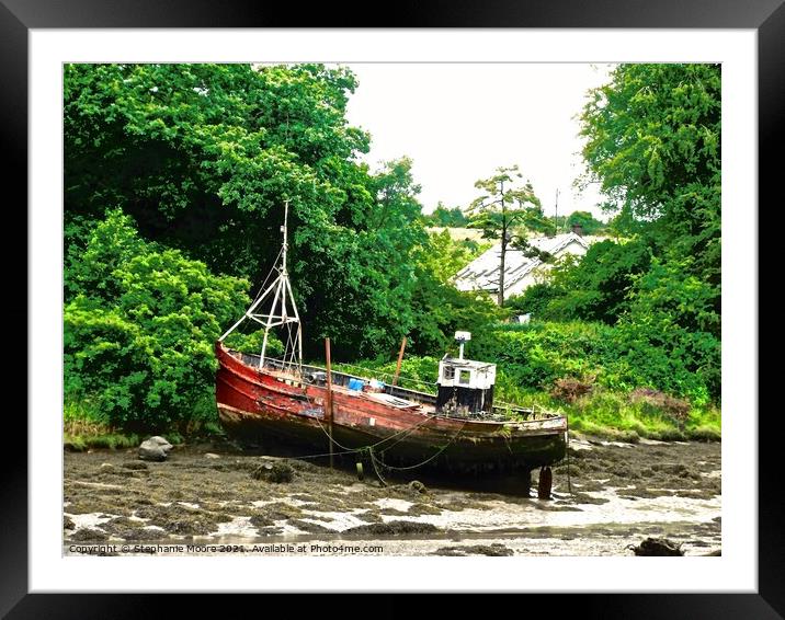 Abandoned red boat Framed Mounted Print by Stephanie Moore