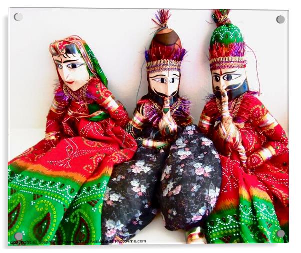 Indian Puppets Acrylic by Stephanie Moore