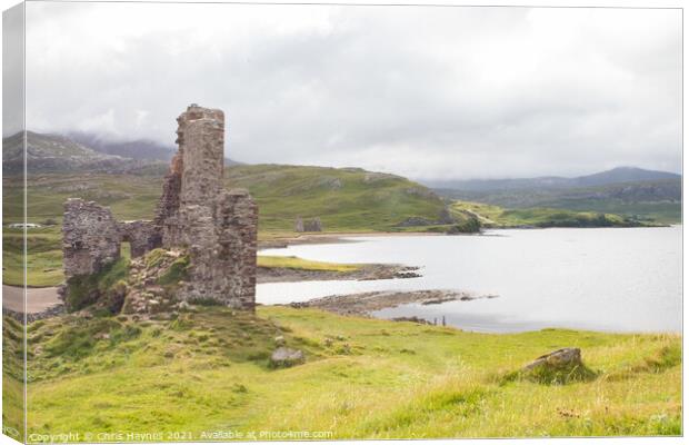 Ardvreck Castle and Calda House Canvas Print by Chris Haynes