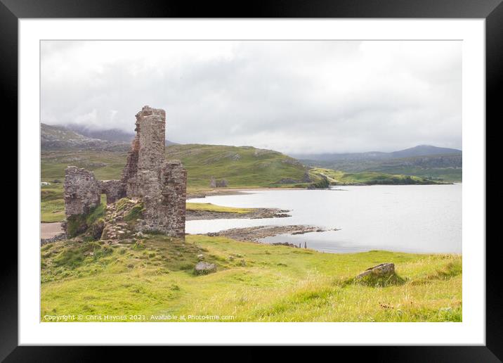 Ardvreck Castle and Calda House Framed Mounted Print by Chris Haynes