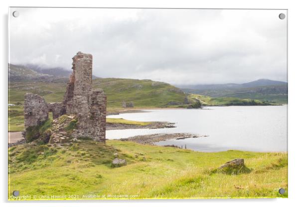 Ardvreck Castle and Calda House Acrylic by Chris Haynes