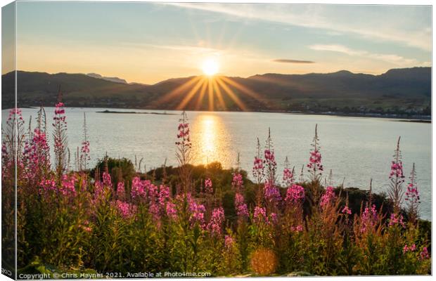 Sunset over Loch Carron Canvas Print by Chris Haynes
