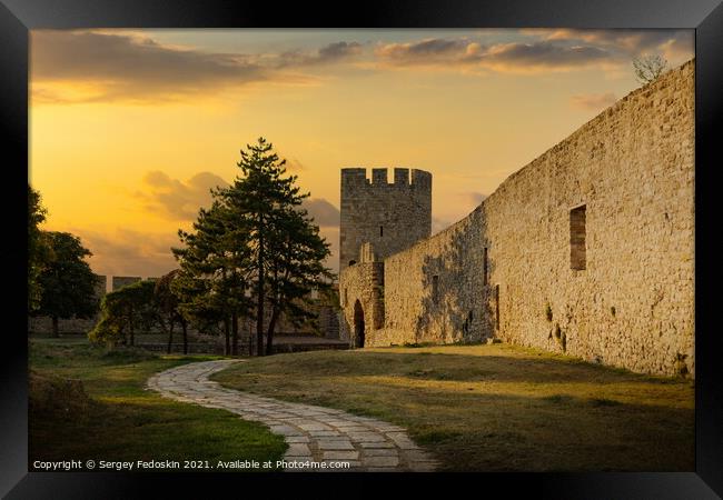 Fortress Kalemegdan on a sunset time. Belgrade, Serbia Framed Print by Sergey Fedoskin